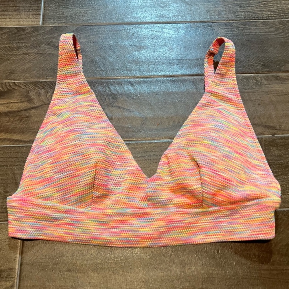 Aerie Colorful Rainbow Ribbed Bikini Top & Bottom Set - Picture 3 of 6